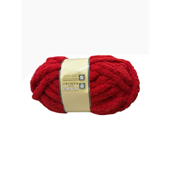 Yarn Bee Eternal Bliss Red Chunky Chenille Yarn 8 oz 29 Yds Knitting Crochet - Picture 2 of 3